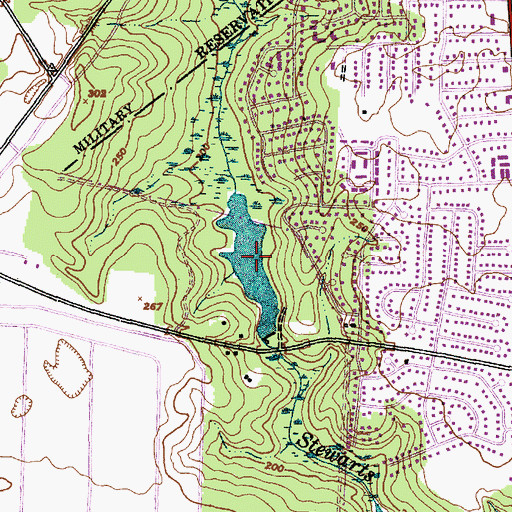 Topographic Map of Hutaff Lake, NC