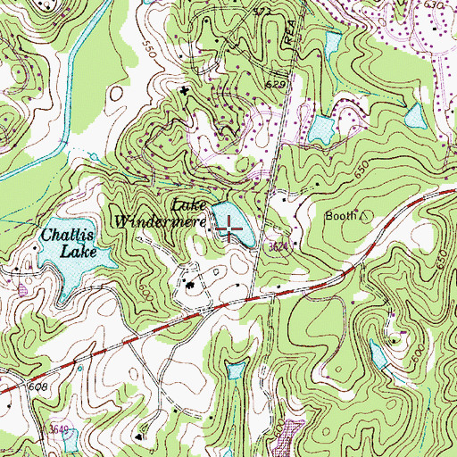 Topographic Map of Windermere Lake Dam, NC