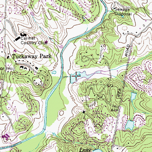 Topographic Map of Carmel Lake Dam, NC