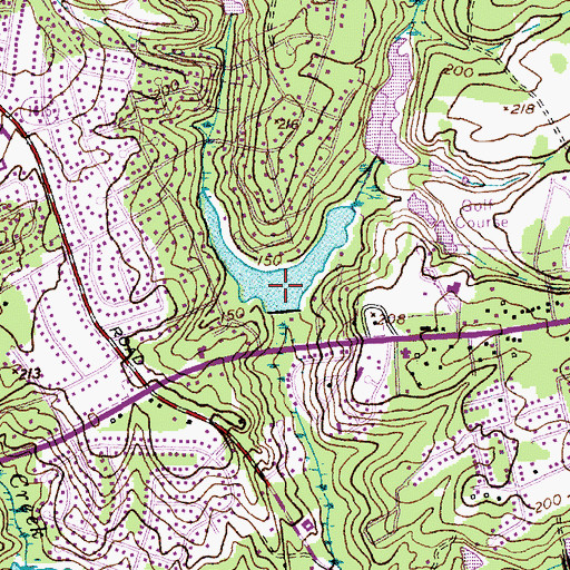 Topographic Map of Country Club Lake, NC