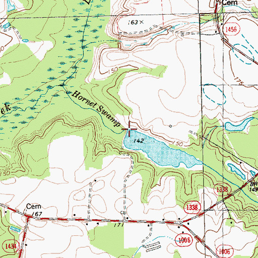 Topographic Map of McLambs Pond Dam, NC