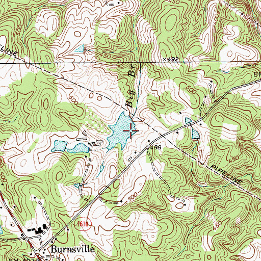 Topographic Map of D and J Farms Lake Dam, NC