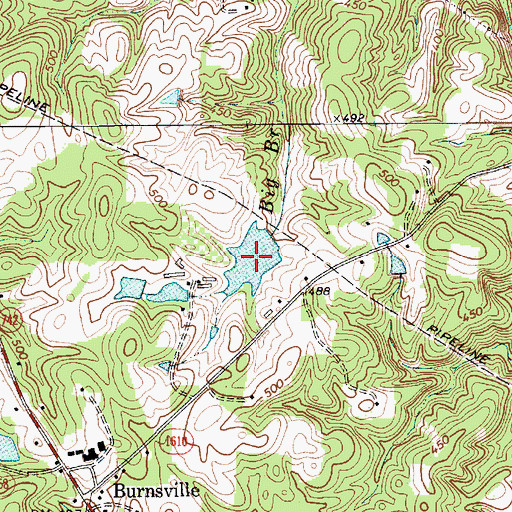 Topographic Map of D and J Farms Lake, NC
