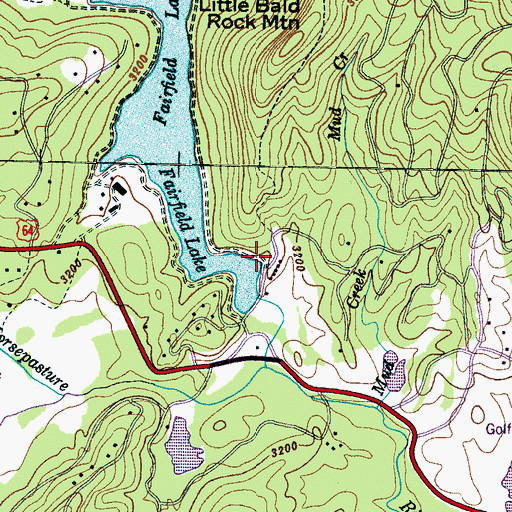 Topographic Map of Fairfield Lake, NC