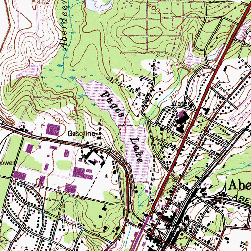 Topographic Map of Pages Lake, NC