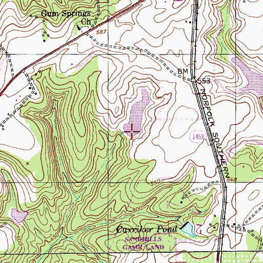 Topographic Map of Dewitt Pond Dam, NC