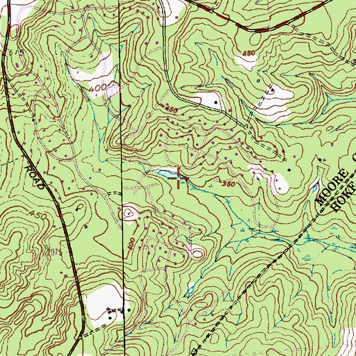 Topographic Map of Lake McPhaul Dam, NC