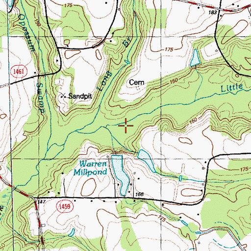 Topographic Map of Jacksons Pond, NC