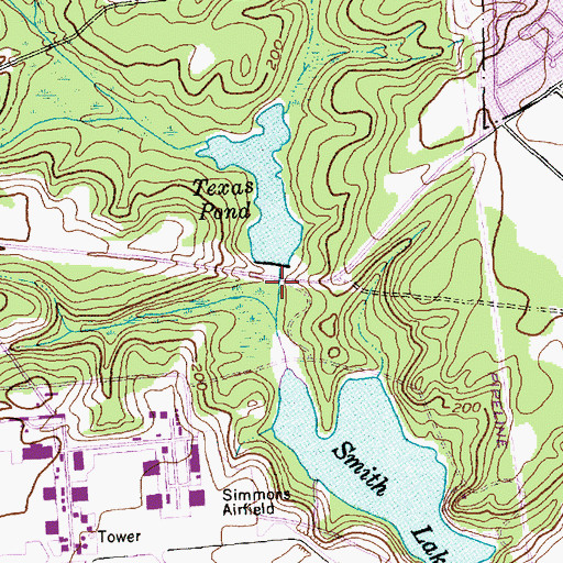 Topographic Map of Texas Pond Dam, NC