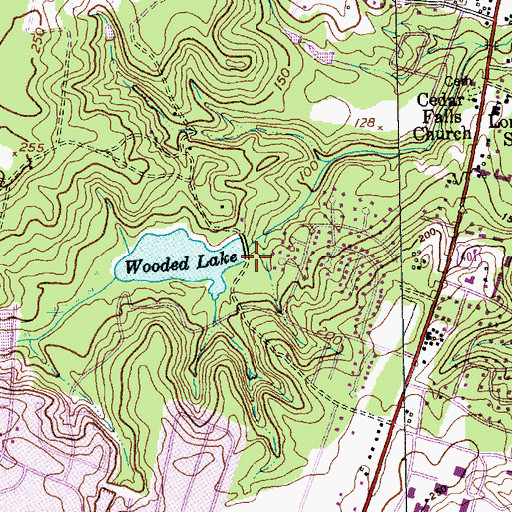 Topographic Map of College Lake Dam, NC