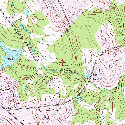 Topographic Map of McWhirter Lake Dam, NC
