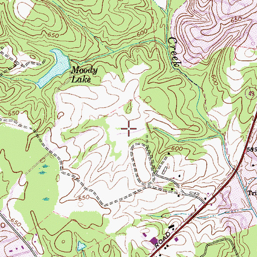 Topographic Map of Johnston Lake Dam, NC