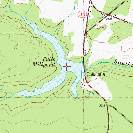 Topographic Map of Tull Millpond Dam, NC
