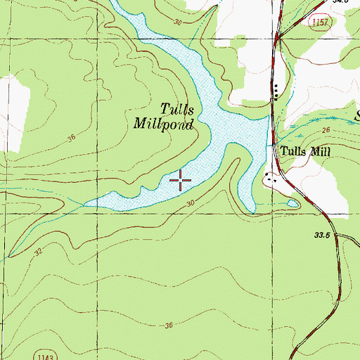 Topographic Map of Tull Millpond, NC