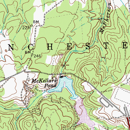 Topographic Map of Upper McKellars Pond, NC