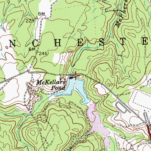Topographic Map of NC Noname Forty-Five Dam, NC