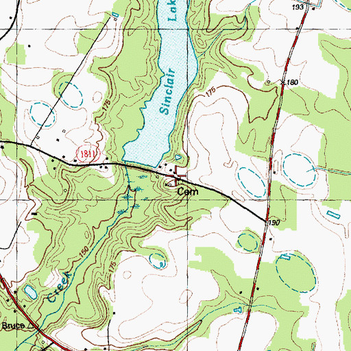 Topographic Map of Sinclair Lake Dam, NC