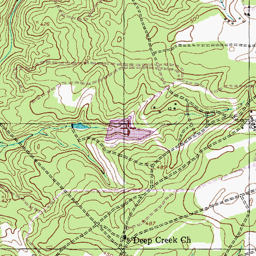 Topographic Map of Sandy Woods Lake, NC