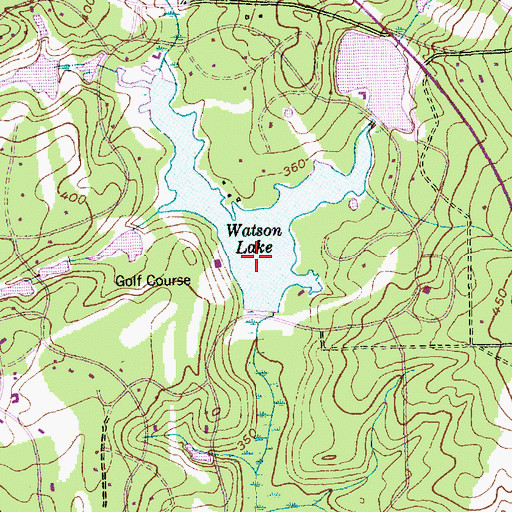 Topographic Map of Watson Lake, NC