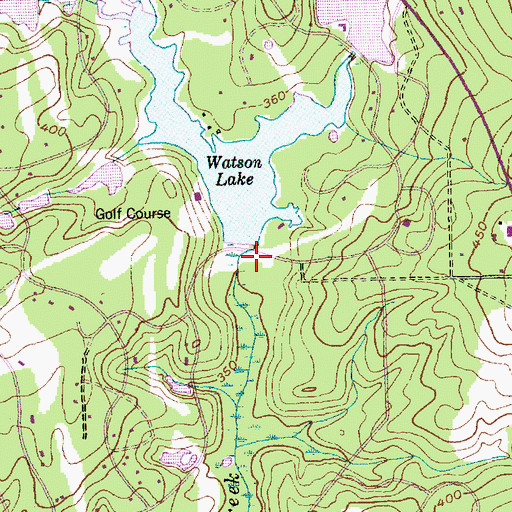 Topographic Map of Watson Lake Dam, NC