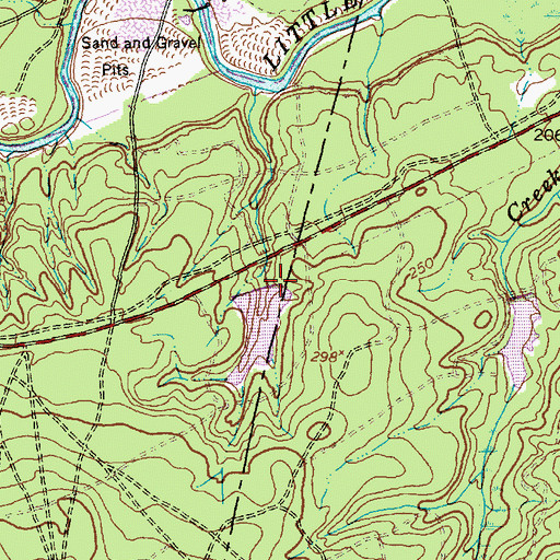 Topographic Map of NC Noname Forty-Four Dam, NC