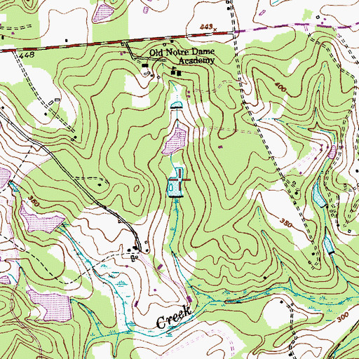 Topographic Map of Fox Lake, NC