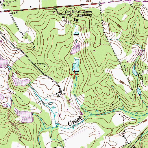 Topographic Map of Fox Lake Dam, NC