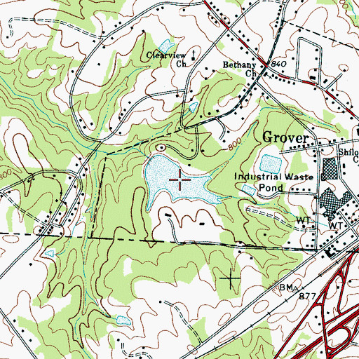 Topographic Map of C E Harry Lake, NC