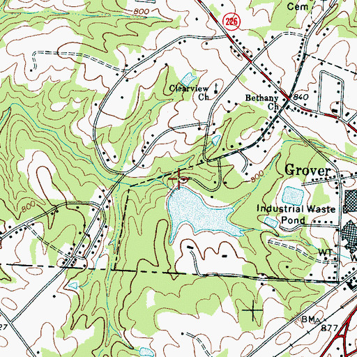 Topographic Map of C E Harry Dam, NC