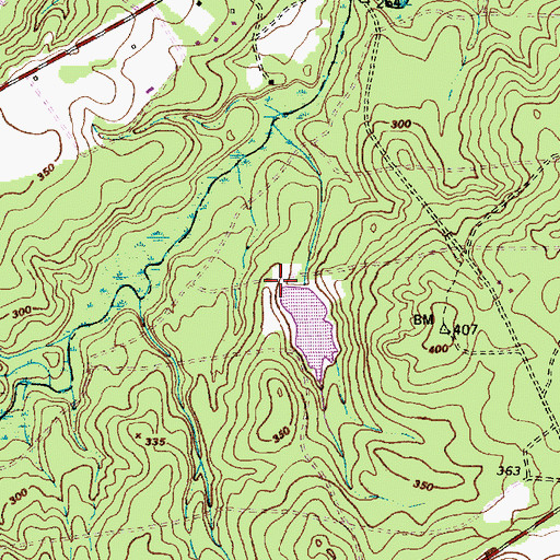 Topographic Map of NC Noname Thirty-Five Dam, NC