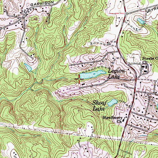 Topographic Map of American Legion Lake, NC