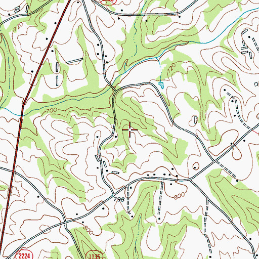 Topographic Map of Knox Surratt Lake, NC