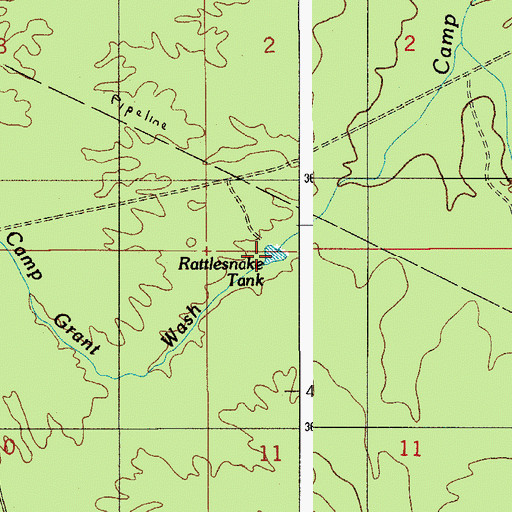 Topographic Map of Rattlesnake Tank, AZ
