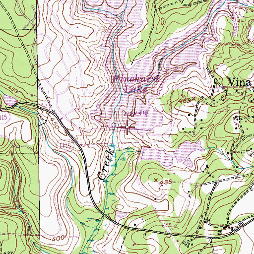 Topographic Map of Lake Pinehurst Dam, NC