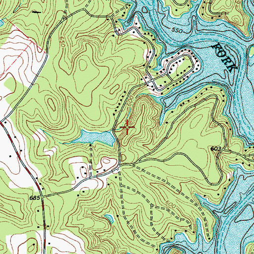 Topographic Map of Paradise Point Dam, NC