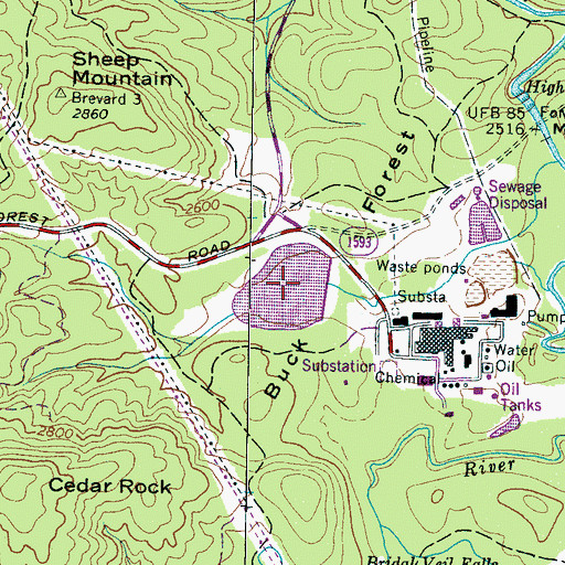 Topographic Map of Dupont Lake, NC
