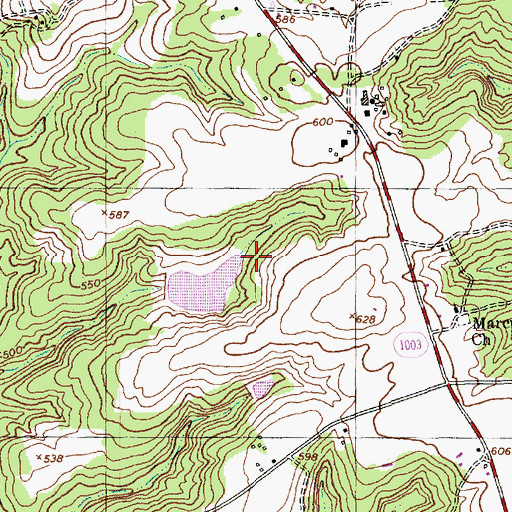 Topographic Map of Research Pond Number Two Dam, NC