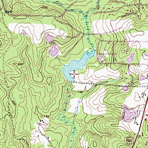 Topographic Map of Currin Lake Dam, NC