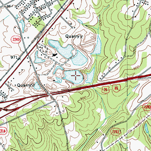 Topographic Map of Martin Marietta Company Lake, NC