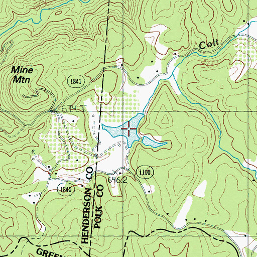 Topographic Map of Bullseye Orchard Lake, NC