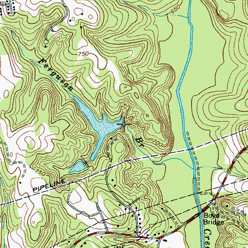 Topographic Map of Gullers Lake Dam, NC