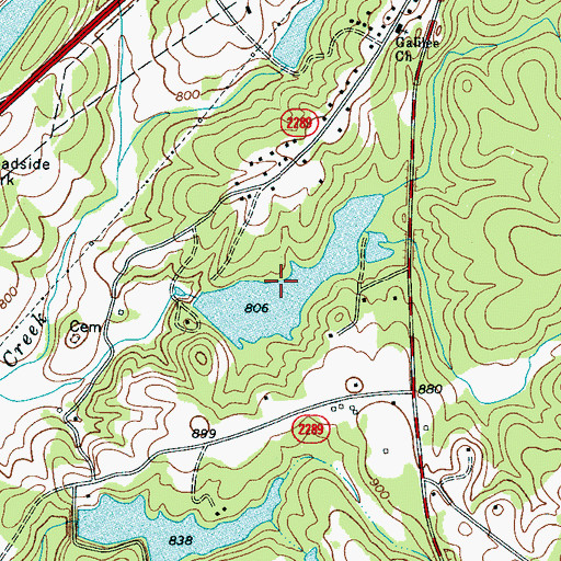 Topographic Map of Kings Mountain Number One Dam, NC