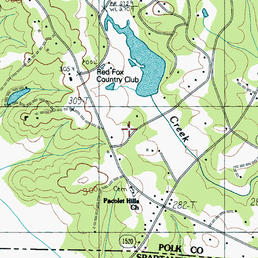 Topographic Map of Hooper Creek Dam, NC