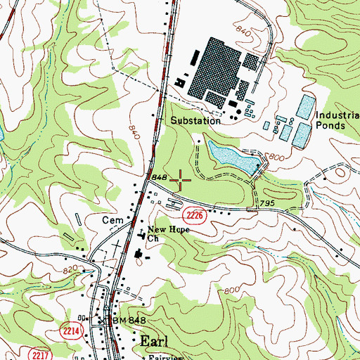 Topographic Map of Bookout Lake, NC