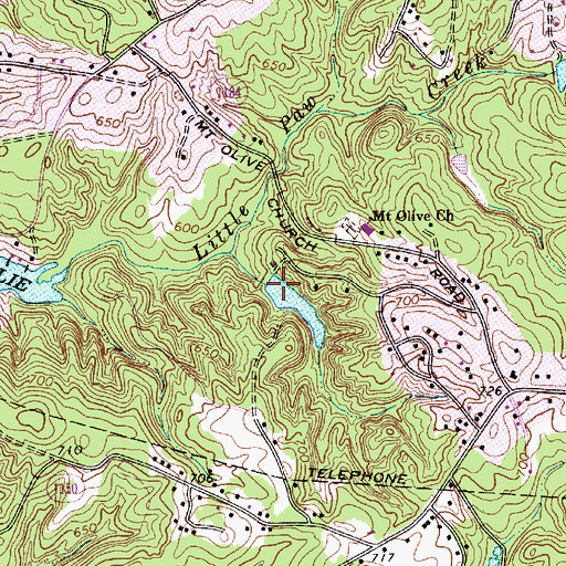 Topographic Map of Waddell Lake, NC