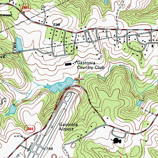 Topographic Map of Gaston Country Club Lake Dam, NC
