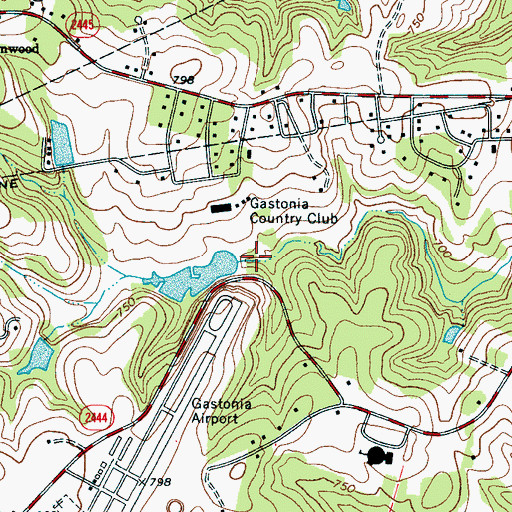 Topographic Map of Gaston Country Club Lake, NC