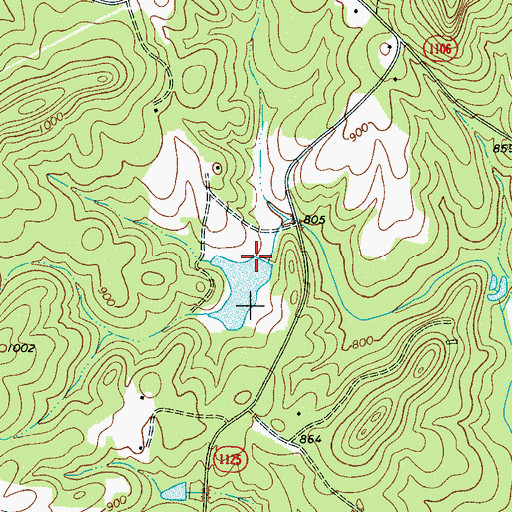 Topographic Map of Shorts Lake Dam, NC