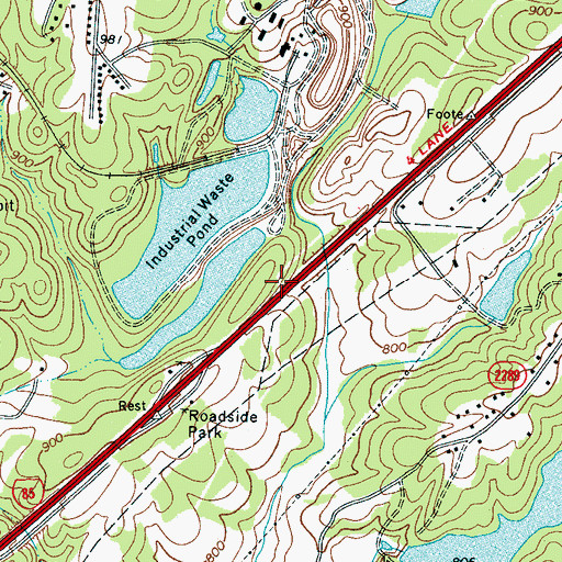 Topographic Map of Foote Mineral Reservoir, NC