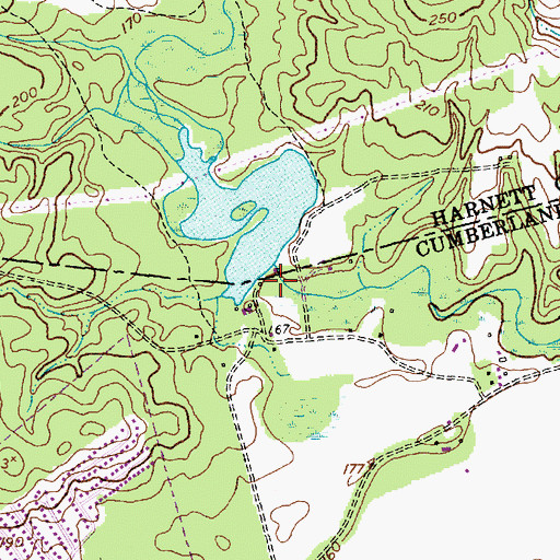 Topographic Map of Long Valley Farm Lake Dam, NC